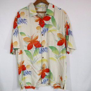 Tommy Bahama Silk Hawaiian Aloha Floral Shirt Size L